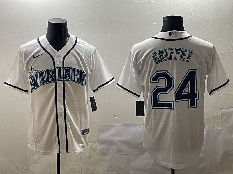 Men Seattle Mariners #24 Griffey White Game 2025 Nike MLB Jersey style 1->seattle mariners->MLB Jersey